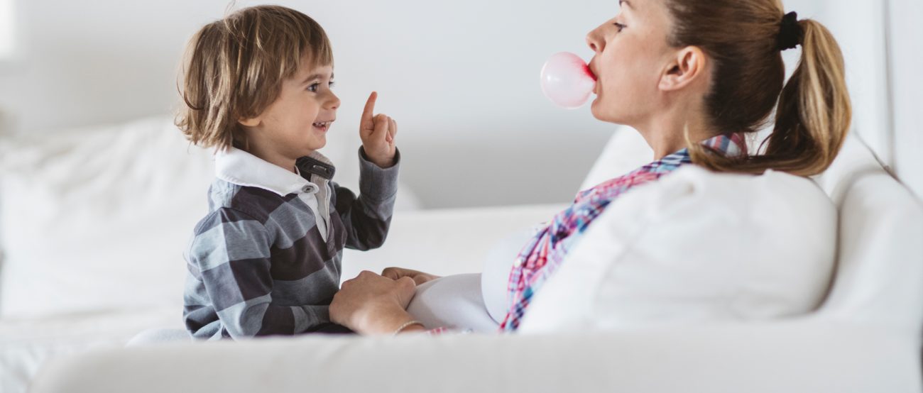 Mother And Her 2 Year Old Son Having Fun